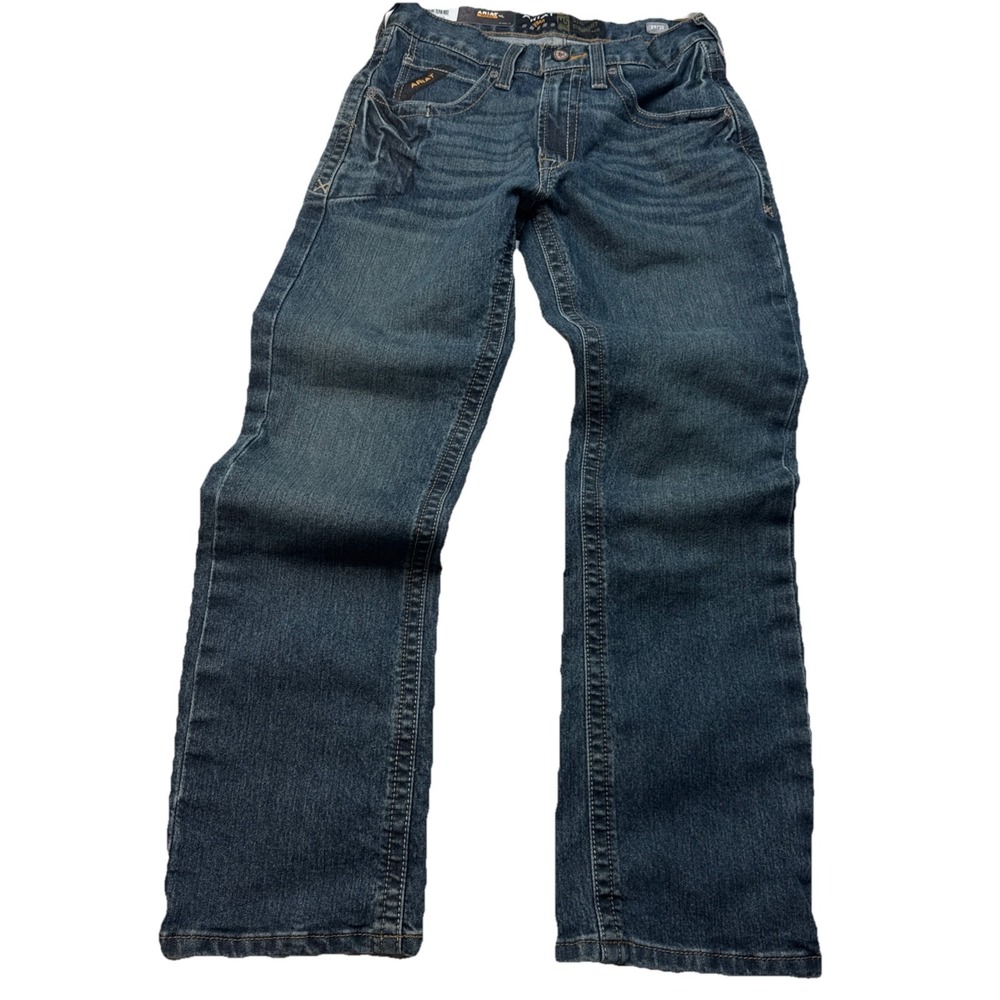 Ariat Work Jeans 29x30 Rebar M5 Straight Fit Leg Dark Blue Wash Durastretch NWT